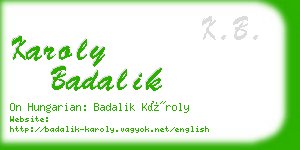 karoly badalik business card